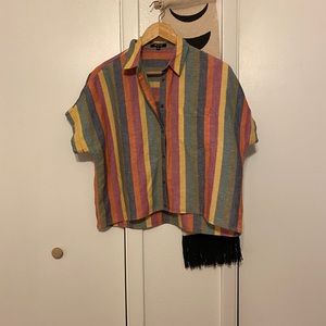 Madewell NWOT ALTERED Tie-front shirt